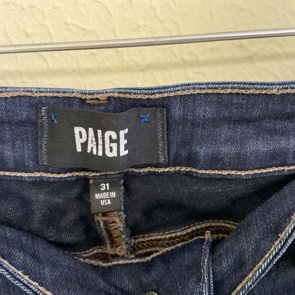 PAIGE Verdugo Crop JEANS WOMEN’S size 31 Blue Denim USA - Picture 2 of 11